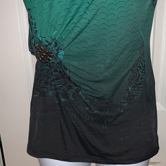 Roberto Cavalli silk blend feather print top - Picture 4 of 12